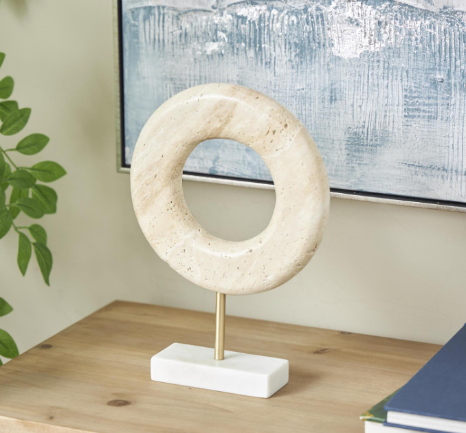 Tiner Sculpture White 8x2x12in