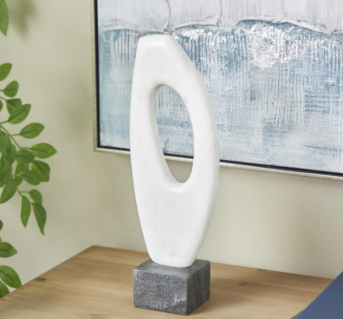 Unart Sculpture Marble White 5x3x14in