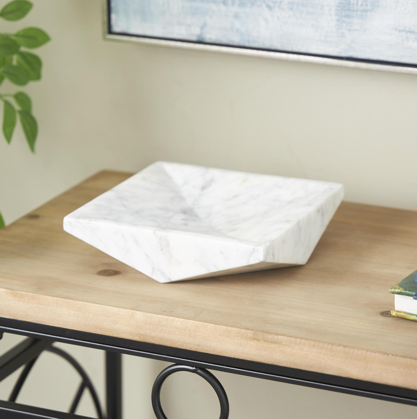 White Marble Square Decor