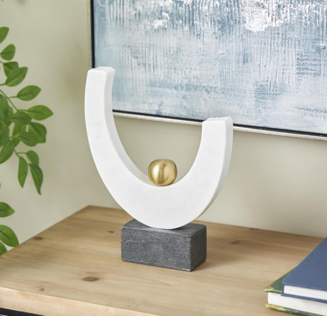 Zumar Sculpture Marble 8x2x10in