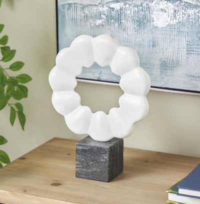 Decorative Sculpture Marble Geometric Floral