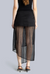 Pleated Asymmetric Midi Skirt Black