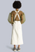 Denim Dungaree Midi Dress Off White