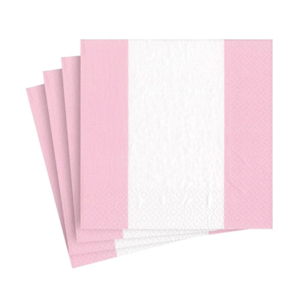 Bandol Stripe Petal Pink Napkin Cocktail