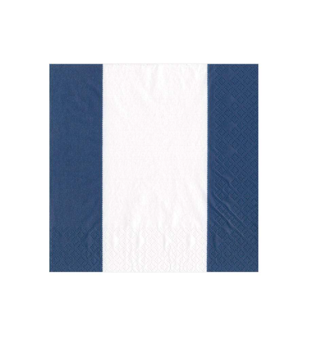 Bandol Stripe Navy Napkin Cocktail
