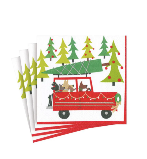 Doggy Tree Adventure Paper Cocktail Napkins