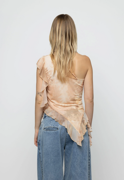 Mar Asymmetric Frill Top Yellow