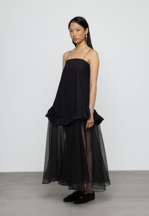 Hitani Organza Maxi Dress Black