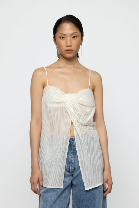 Cami Top Twist Off White