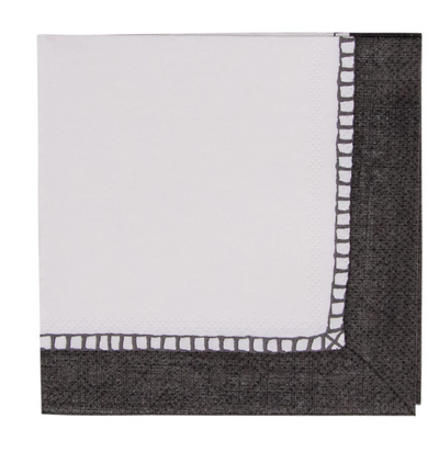 Linen Border Black Napkin Cocktail