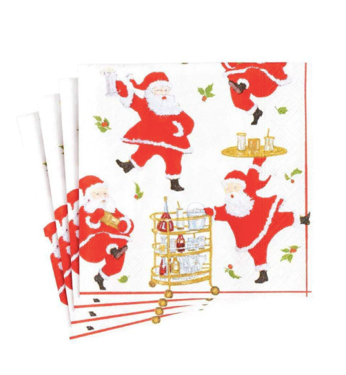 Cocktails with Santas Paper Cocktail Napkins