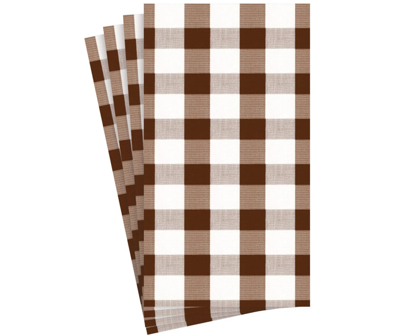 Gingham Chocolate Guest Towel