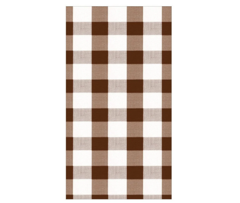 Gingham Chocolate Guest Towel