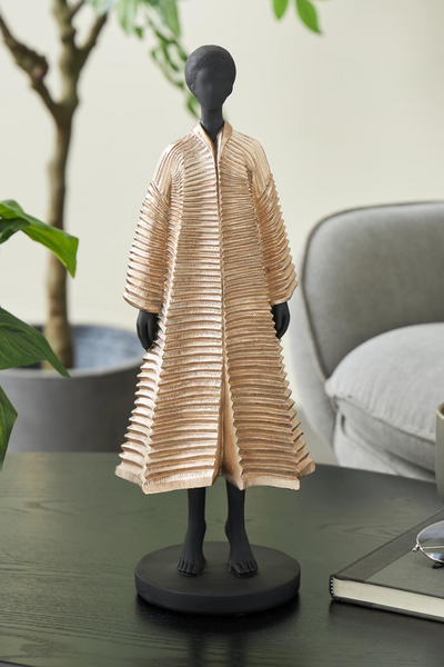 Black Polyresin Woman Decorative
