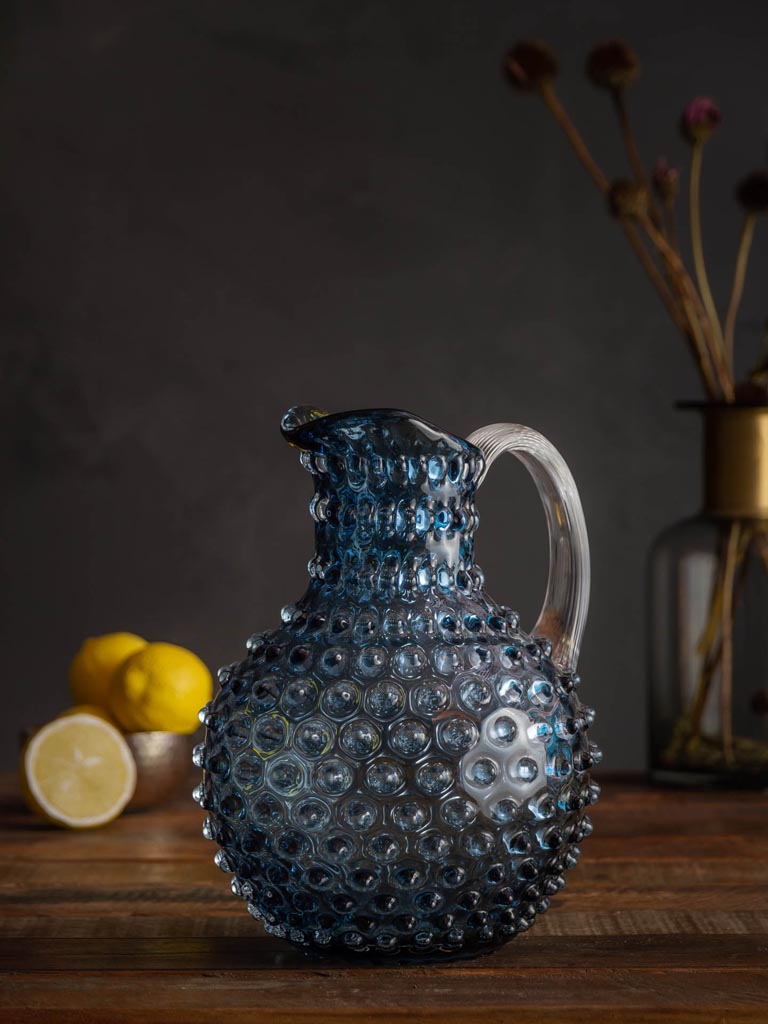 Mineral blue grey hobnail pitcher 2L