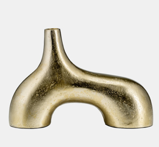 Metal Abstract Vase Gold