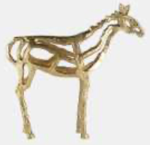 Metal 14"h Horse I llusion Sculpture Gold