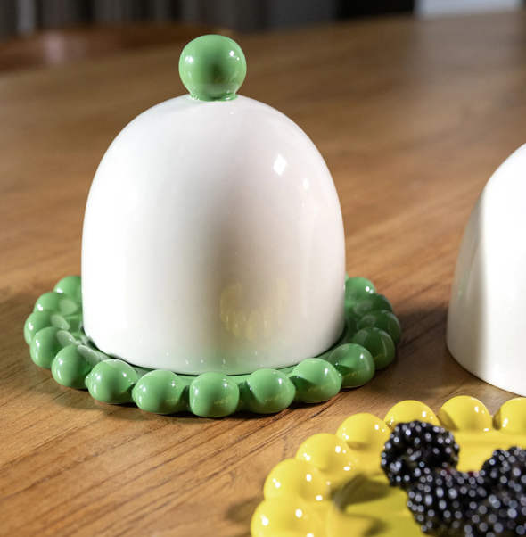 Butter dish perle green