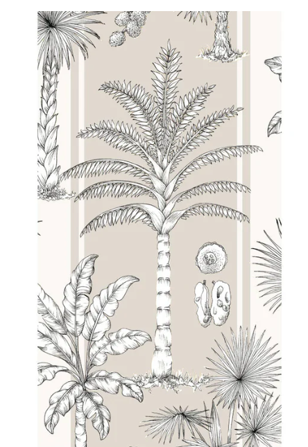 Southern Palms Flax & White Guest Towel Napkins