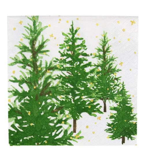 White Christmas Cocktail Napkins