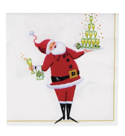 Santa Serving Drinks Cocktail Napkins