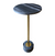 Metal Side Table Marble Top Gray Gold Kd 24inch