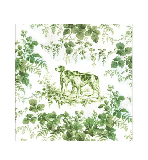 Hunting Toile Evergreen Cocktail Napkins