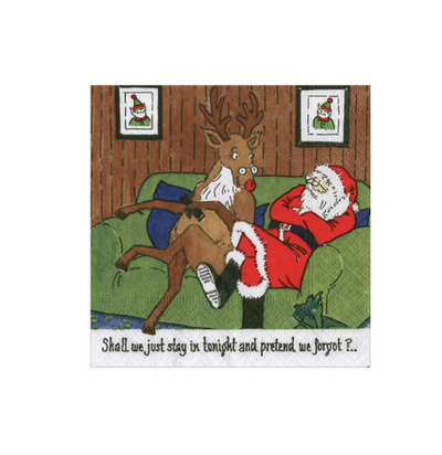 Santa At Home Cocktail Napkins