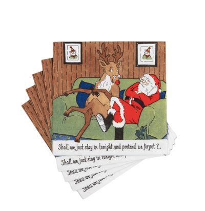Santa At Home Cocktail Napkins