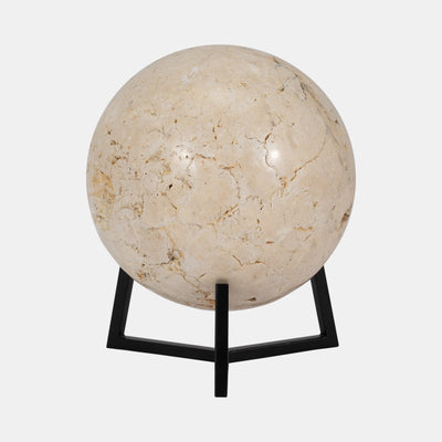 Stone Moon On Stand Ivory