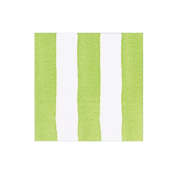 Cafe Stripe Lime Paper Linen Cocktail Napkins