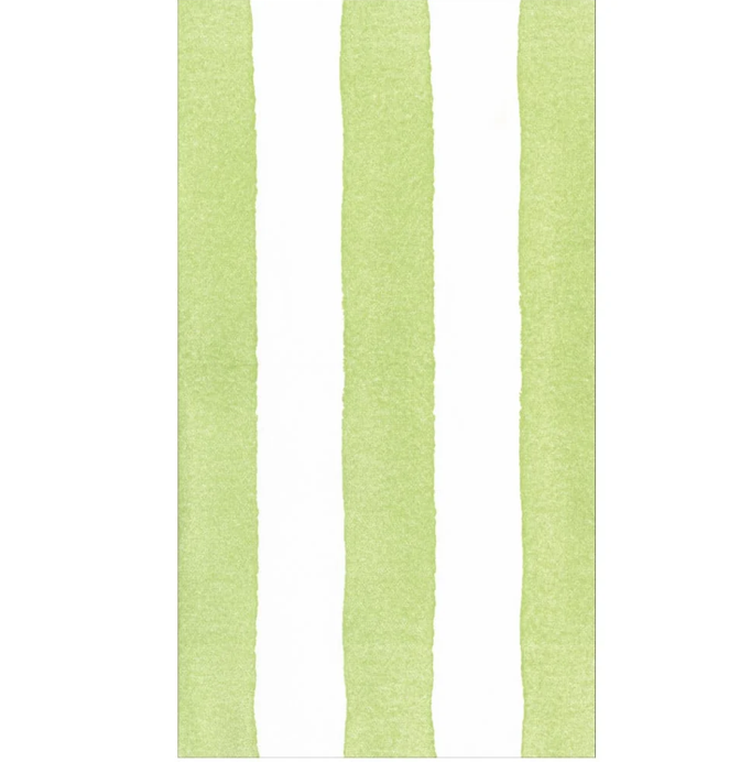 Cafe Stripe Lime Paper Linen Guest Towels