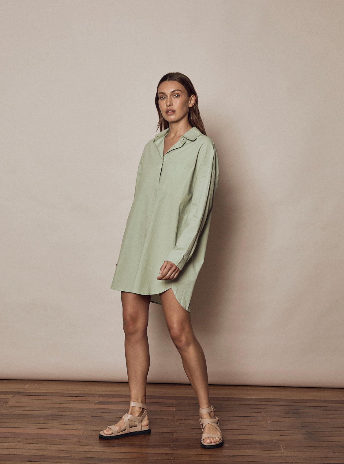Ginnie Shirt Dress Sage