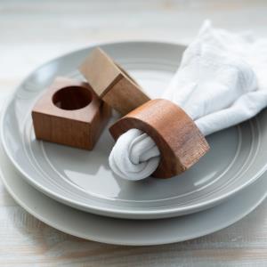 Square Wood Napkin Ring