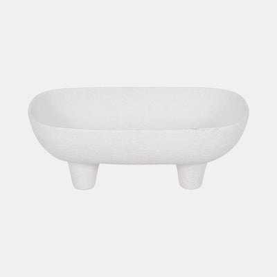 Footed Rounded Rectangle Bowl White