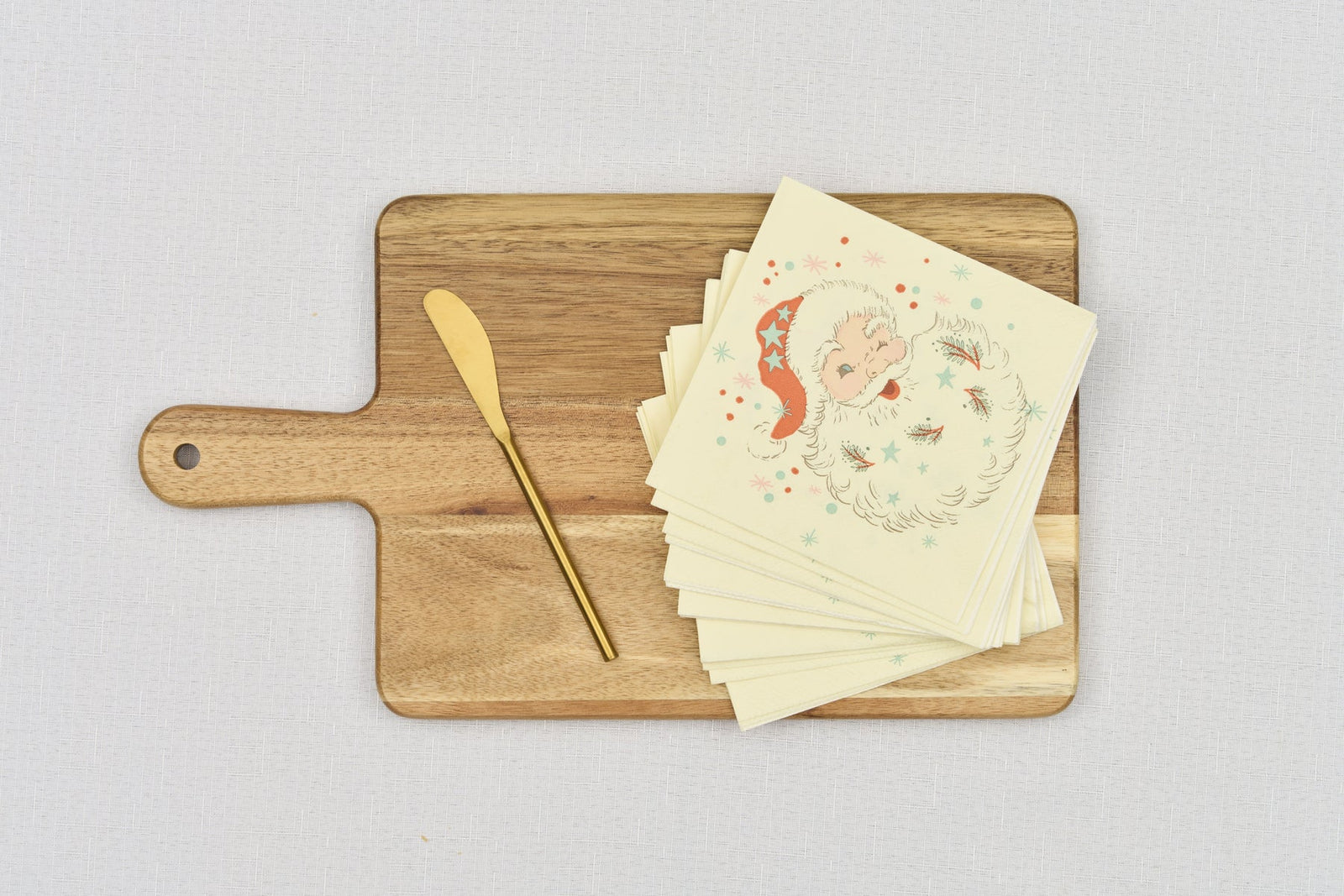 Board Gift Kit Vintage Santa Napkin