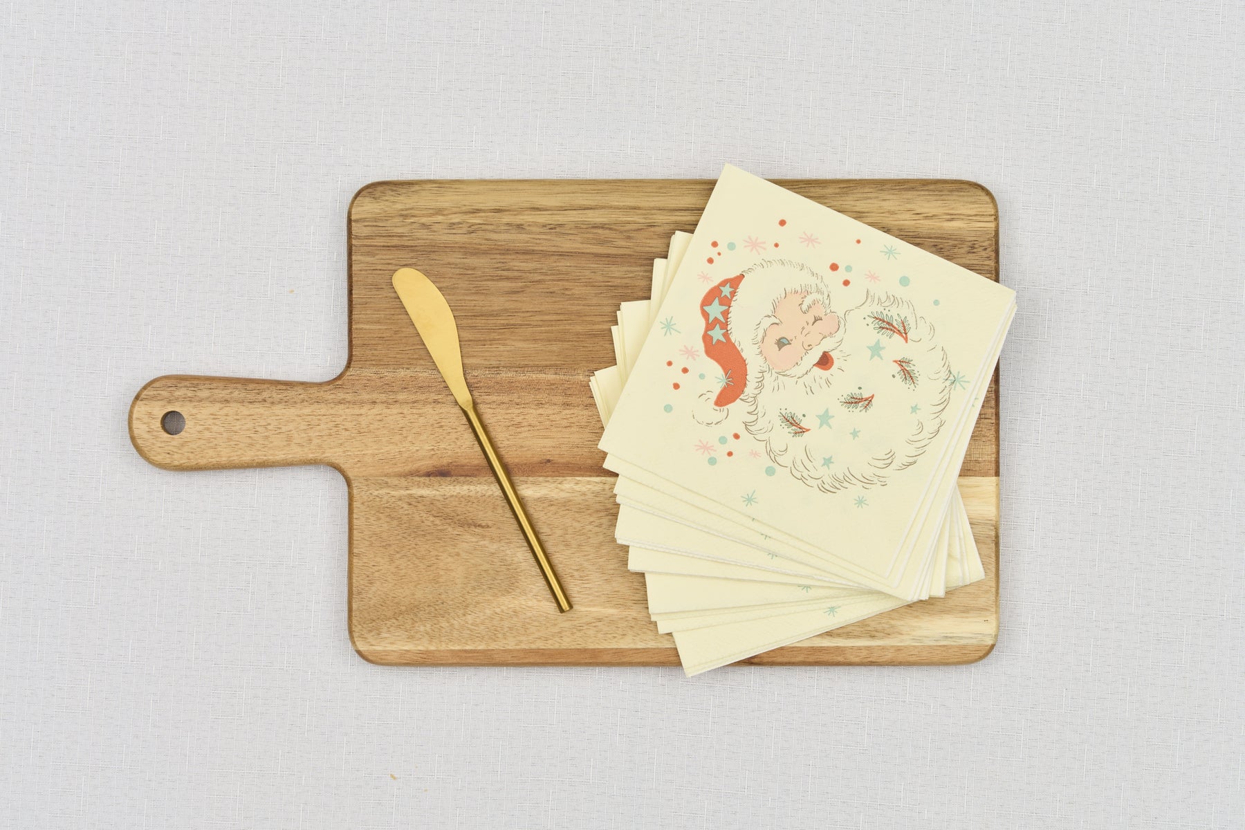 Board Gift Kit Vintage Santa Napkin