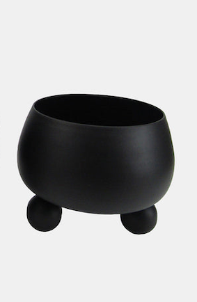 Round Metal Planters With Ball Feet Black