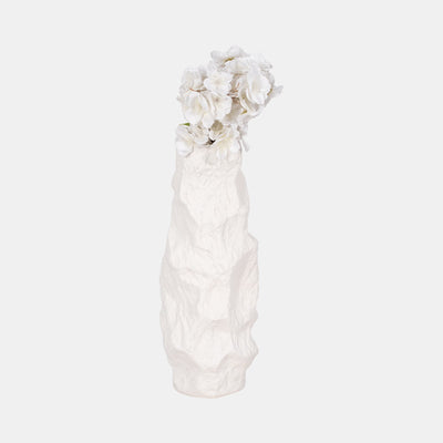 Jagged Textured Vase White