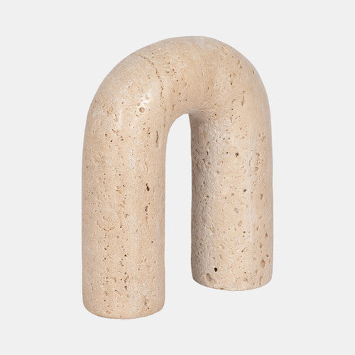 Rounded Travertine Arch Object Tan