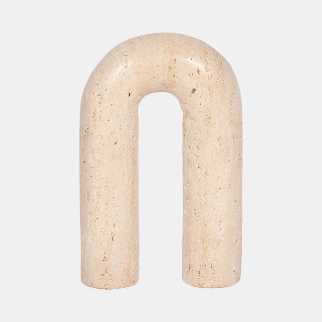 Rounded Travertine Arch Object Tan