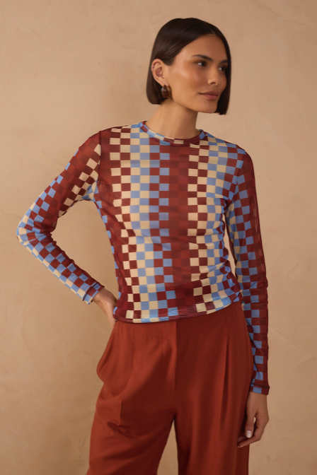 Elena Tulle Blouse Multi