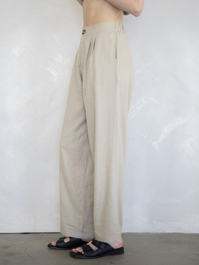 Linen Pleated Pants L