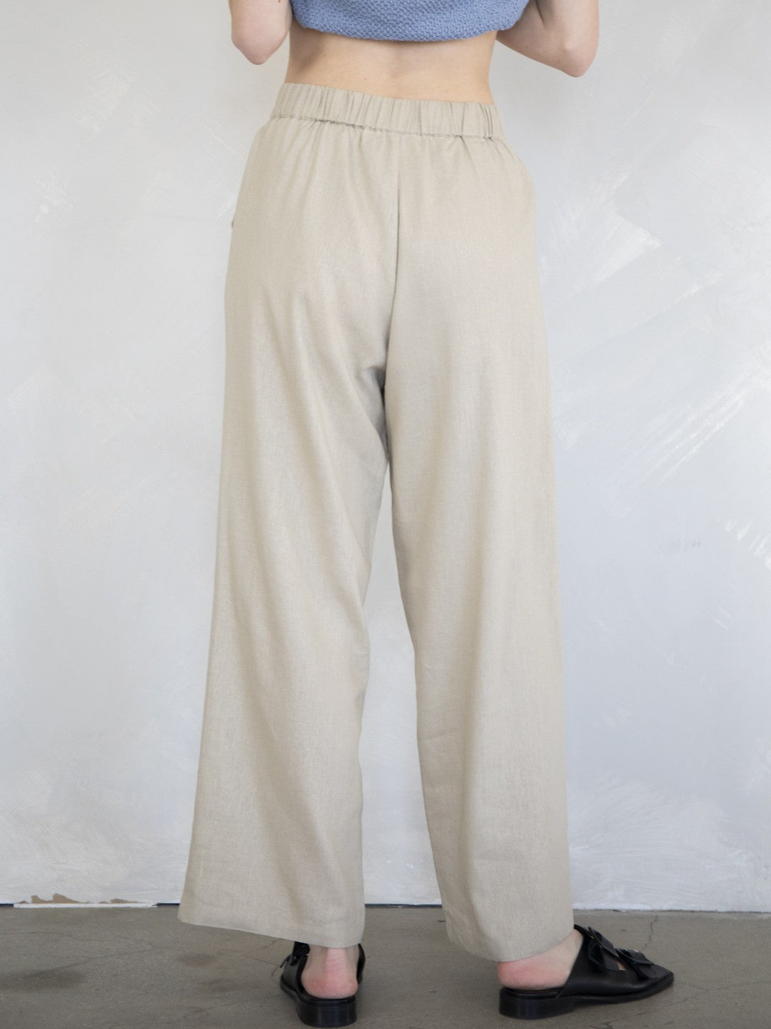 Linen Pleated Pants L