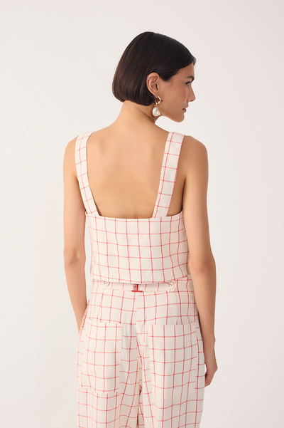 Alison Top Red Off White