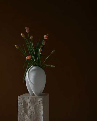 Sumo Vase Slim Bone White
