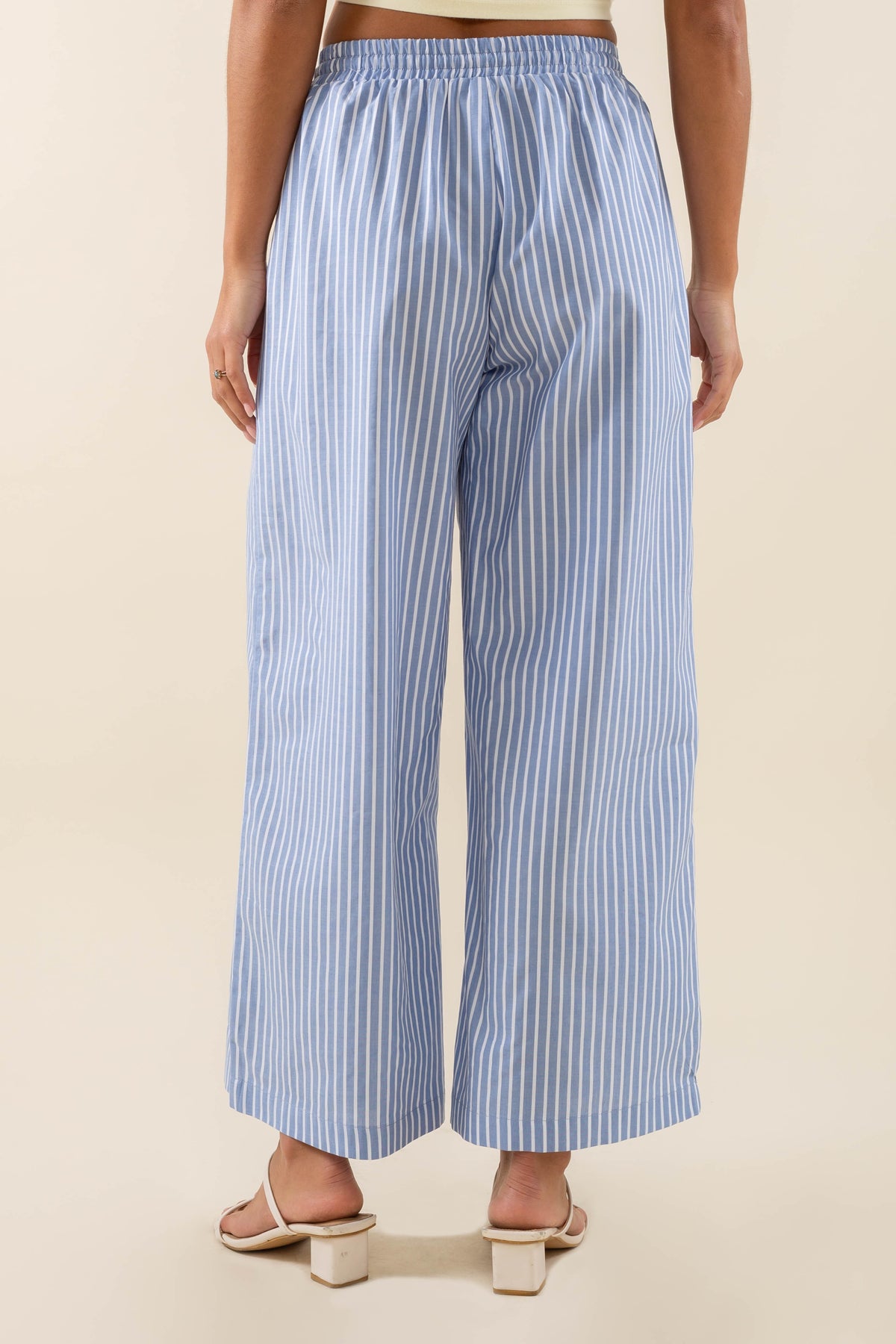 Savannah Striped Culotte Pant Sky Ivory