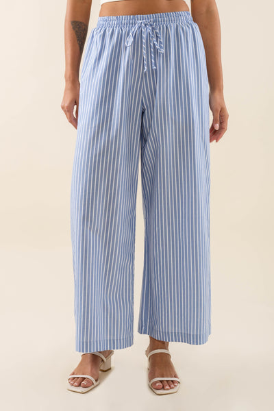 Savannah Striped Culotte Pant Sky Ivory