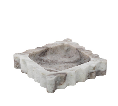 Tray Gray with Brown Marble