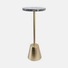 Petrified Wood Top Drink Table Black Gold